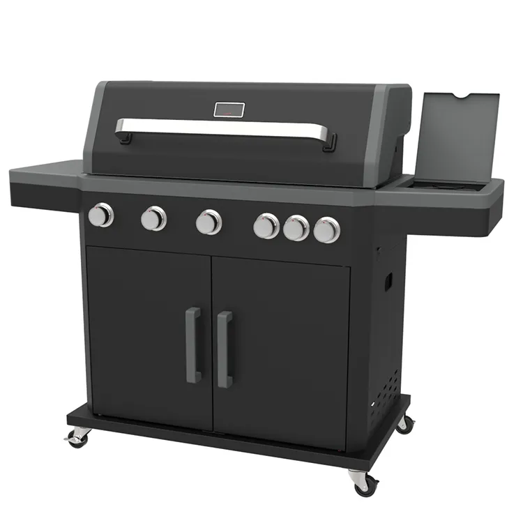 5 burner gas bbq grill with side burner manufacturer